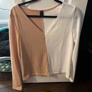 Two colored long sleeve shirt from SHEIN.